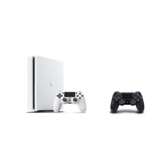 Console Sony PS4 Slim 500 Go Blanche + Manette Dual Shock Blanche PS4 + Manette PS4 Dual Shock 4 Noire V2