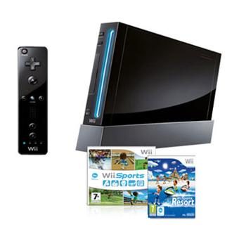Console Wii noire Nintendo + Wii Sports et Wii Sports Resort Edition Limitée