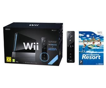 Console Wii noire Nintendo + Wiimote Plus + Wii Sports Resort