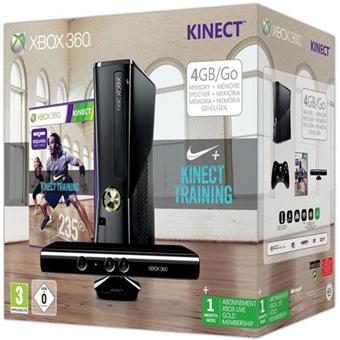 Console Xbox 360 4 Go Microsoft + Kinect + Nike Kinect Training