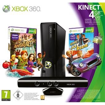 Console Xbox 360 4 Go Microsoft + capteur Kinect + Kinect Adventures + Kinect Joy Ride