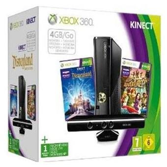Console Xbox 360 mate 4 Go Microsoft + Kinect + Disneyland Kinect + Kinect Adventures
