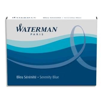Etui de 8 cartouches longues Waterman encre bleu sérénité