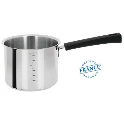CASSEROLE HAUTE GRADUÉE INOX – MUTINE FIXE NOIR 14CM