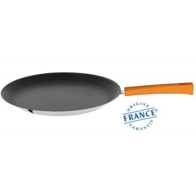 CRÊPIÈRE INOX – ANTI-ADHÉRENT EXCELISS – MUTINE FIXE ORANGE 26CM