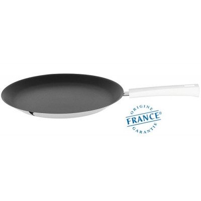 CRÊPIÈRE INOX – ANTI-ADHÉRENT EXCELISS – MUTINE FIXE BLANC 26CM
