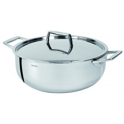 FAITOUT AVEC ANSES + COUVERCLE INOX CASTEL’PRO 20 CM