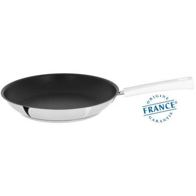 POÊLE INOX AVEC ANTI-ADHÉRENT EXCELISS – MUTINE FIXE BLANC 20CM