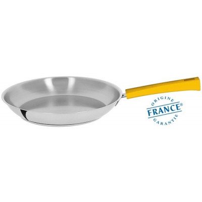 POÊLE INOX – MUTINE FIXE JAUNE 24CM