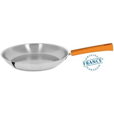 POÊLE INOX – MUTINE FIXE ORANGE 24CM