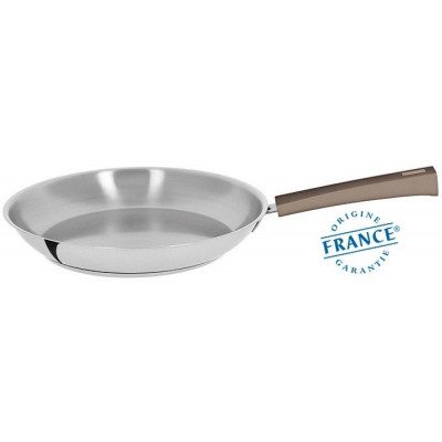 POÊLE INOX – MUTINE FIXE TAUPE 24CM