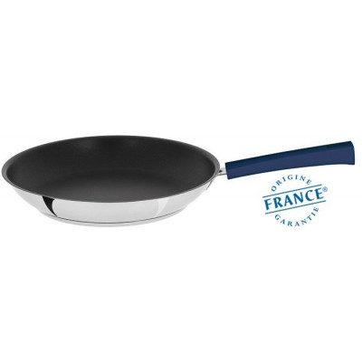 POÊLE INOX AVEC ANTI-ADHÉRENT EXCELISS – MUTINE FIXE ENCRE BLEUE 28CM