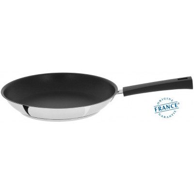POÊLE INOX AVEC ANTI-ADHÉRENT EXCELISS – MUTINE FIXE NOIR 28CM