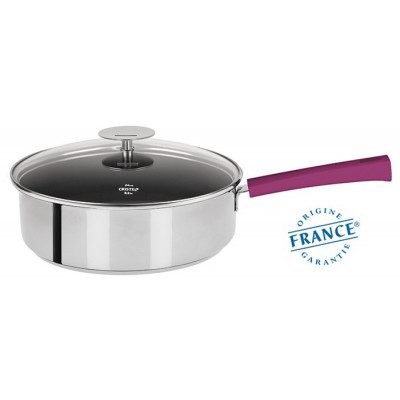 SAUTEUSE INOX AVEC ANTI-ADHÉRENT EXCELISS – MUTINE FIXE CASSIS 26CM