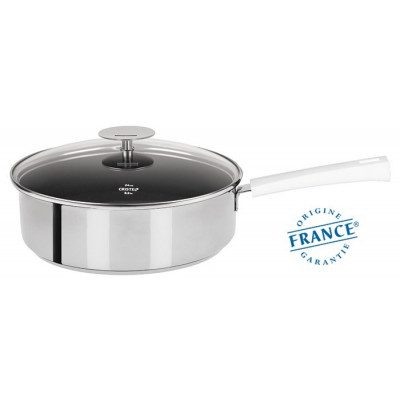 SAUTEUSE INOX AVEC ANTI-ADHÉRENT EXCELISS – MUTINE FIXE BLANC 26CM
