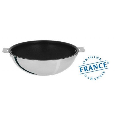 WOK INOX – ANTI-ADHÉRENT EXCELISS – CASTELINE AMOVIBLE 28CM