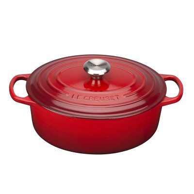 COCOTTE EN FONTE OVALE 33 CM CERISE LE CREUSET