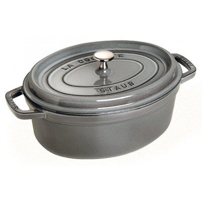 COCOTTE EN FONTE OVALE 31 CM GRIS GRAPHITE