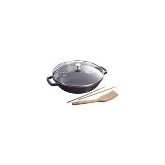 WOK EN FONTE 30 CM NOIR MAT