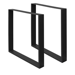 2 pièces Pieds de table 60 x 72 cm, noir, acier thermolaqué