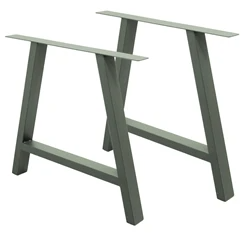 Jeu de 2 pieds de table A-Design, gris pierre, acier thermolaqué