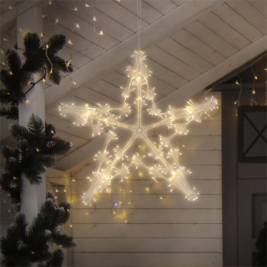 Étoile à LED de décoration de Noël avec 320 LED blanc chaud en métal