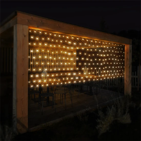 Rideau lumineux à LEDs 1.5×3 m blanc chaud avec 320 LEDs