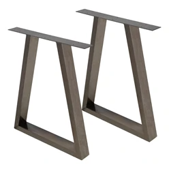 Lot de 2 pieds de table en forme de trapèze, anthracite, 60×72 cm, en acier