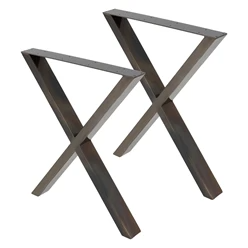 Jeu de 2 pieds de table A-Design, anthracite, 60×73 cm, en acier