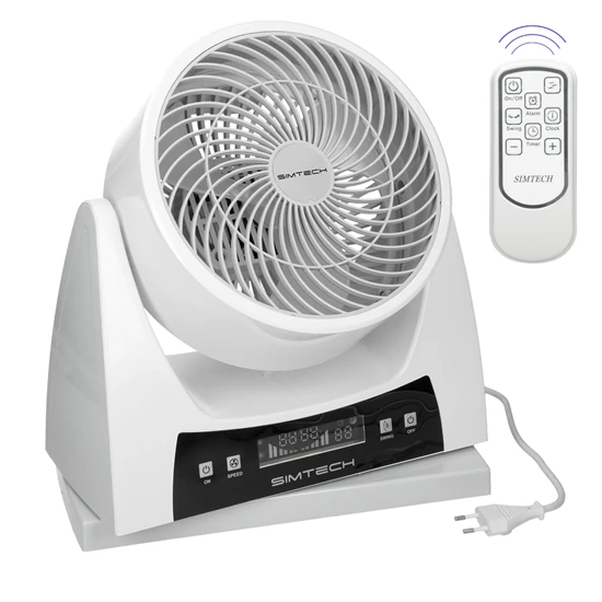 Ventilateur de sol ou de table affichage numérique puissance 40W 3 niveaux blanc