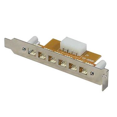 Equerre slot PCI avec 6 connecteurs 3-PIN externes pour ventilateurs