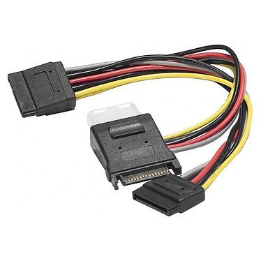 Adaptateur d’alimentation SATA vers 2 connecteurs d’alimentation SATA + 1 Molex