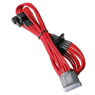 BitFenix Alchemy Red – Câble d’alimentation gainé – Molex vers 4x SATA – 20 cm