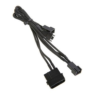 BitFenix Alchemy Black – Câble d’alimentation gainé – Molex vers 3x 3 pins – 20 cm