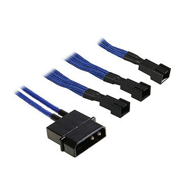 BitFenix Alchemy Blue – Câble d’alimentation gainé – Molex vers 3x 3 pins – 20 cm