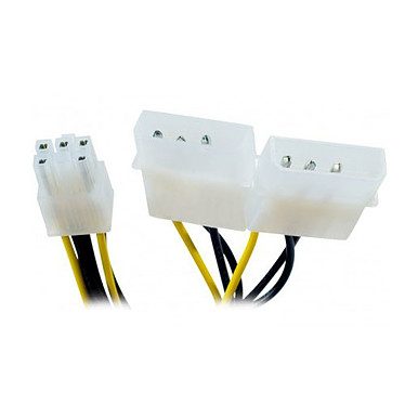 Adaptateur d’alimentation Molex (x2) vers connecteur PCI-E 6 pins