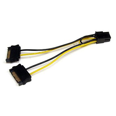 StarTech.com Câble adaptateur d’alimentation pour carte vidéo – 2x SATA vers PCIe 6 pins