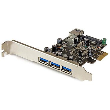 StarTech.com Carte contrôleur PCI-E (4 ports USB 3.0 Type-A – 1 interne et 3 externes)