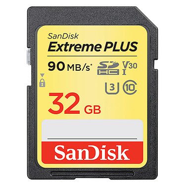 SanDisk Carte mémoire SDHC Extreme PLUS UHS-1 U3 V30 32 Go