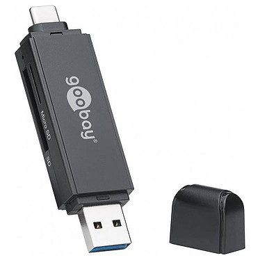 Goobay Lecteur de cartes USB 3.0/USB-C – 2-en-1