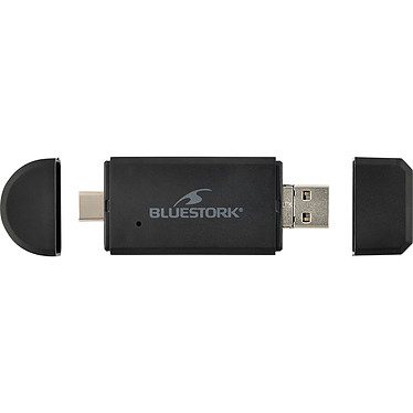Bluestork Lecteur de cartes USB-A/USB-C/micro-USB – 2-en-1