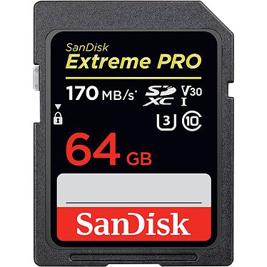SanDisk Carte mémoire SDXC Extreme PRO UHS-I U3 64 Go