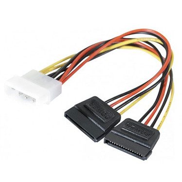 Adaptateur d’alimentation Molex vers 2 connecteurs d’alimentation SATA