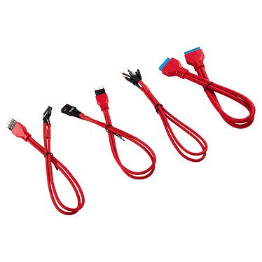 Corsair – Kit d’extension gainé pour panneau avant (30 cm) – Rouge