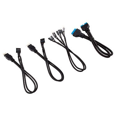 Corsair – Kit d’extension gainé pour panneau avant (30 cm) – Noir