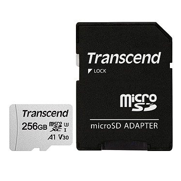 Transcend MicroSDHC 300S 256 Go + Adaptateur SD