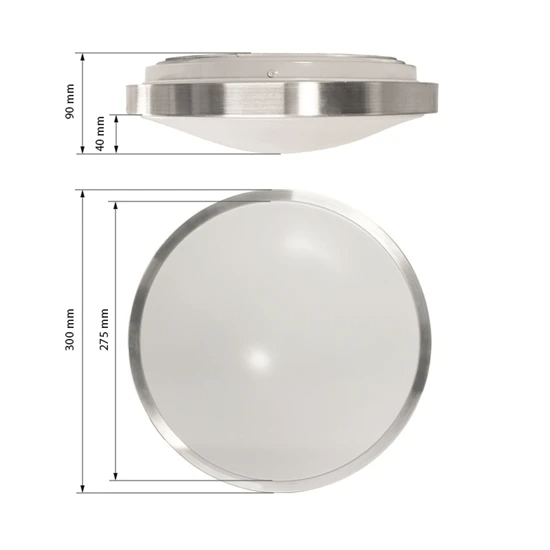 LED rond plafond plafonnier lampe chandelier 12W Ø 300x90mm 30x9cm blanc chaud