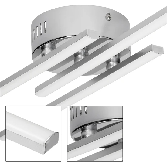 Plafonnier LED 18W blanc chaud aluminium et PVC