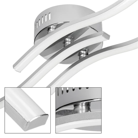 Plafonnier à LED 18W 10,5x8x52 cm blanc chaud en aluminium et PVC