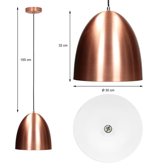 Lampe suspendue en métal E27 avec ampoule 4W 1 flamme